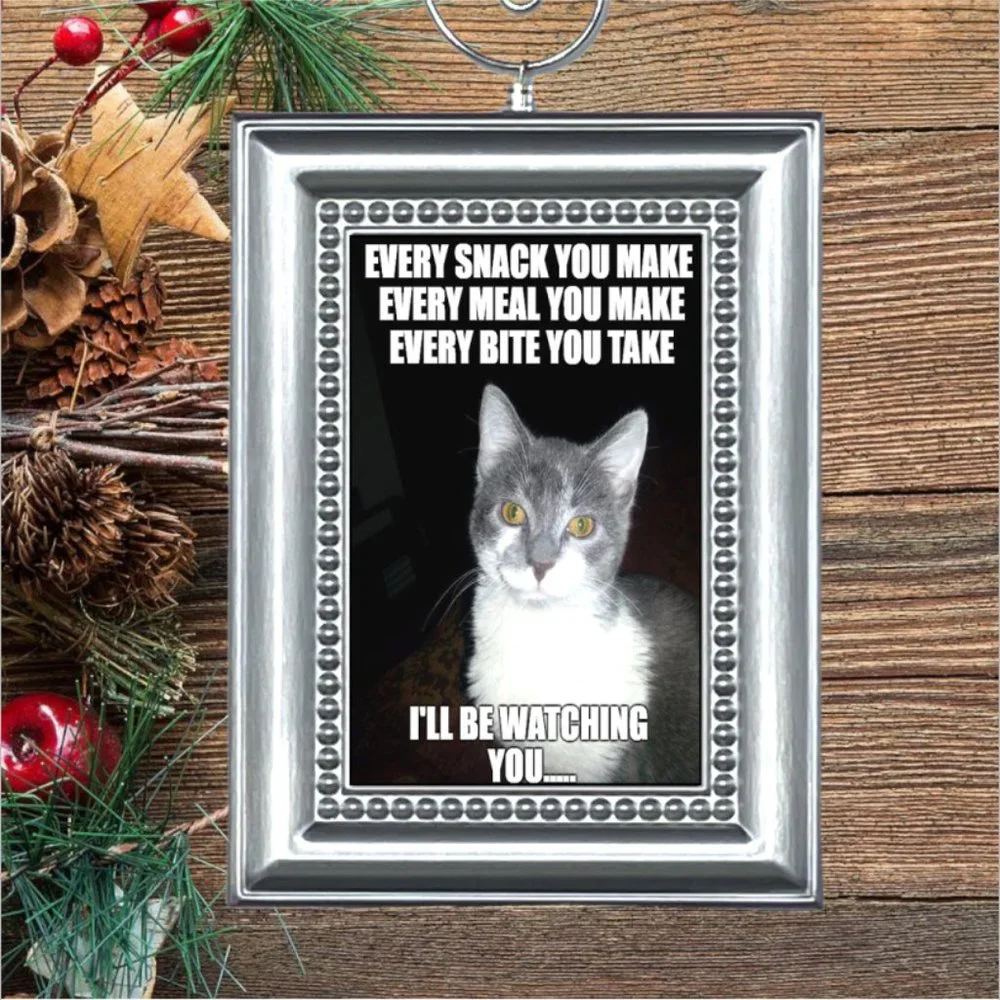 Cat Kitty Kitten‎ Funny Christmas Tree Ornament